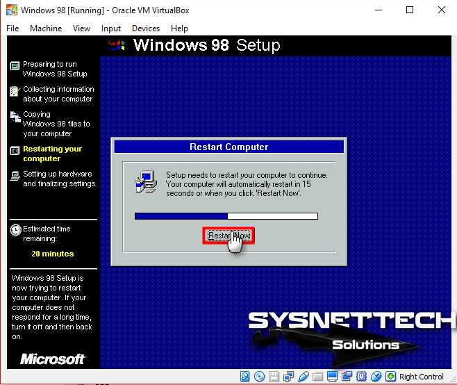 virtualbox windows 98 image